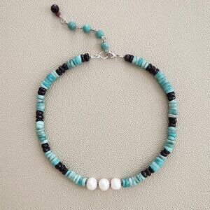 AMAZONITE & GARNET NECKLACE